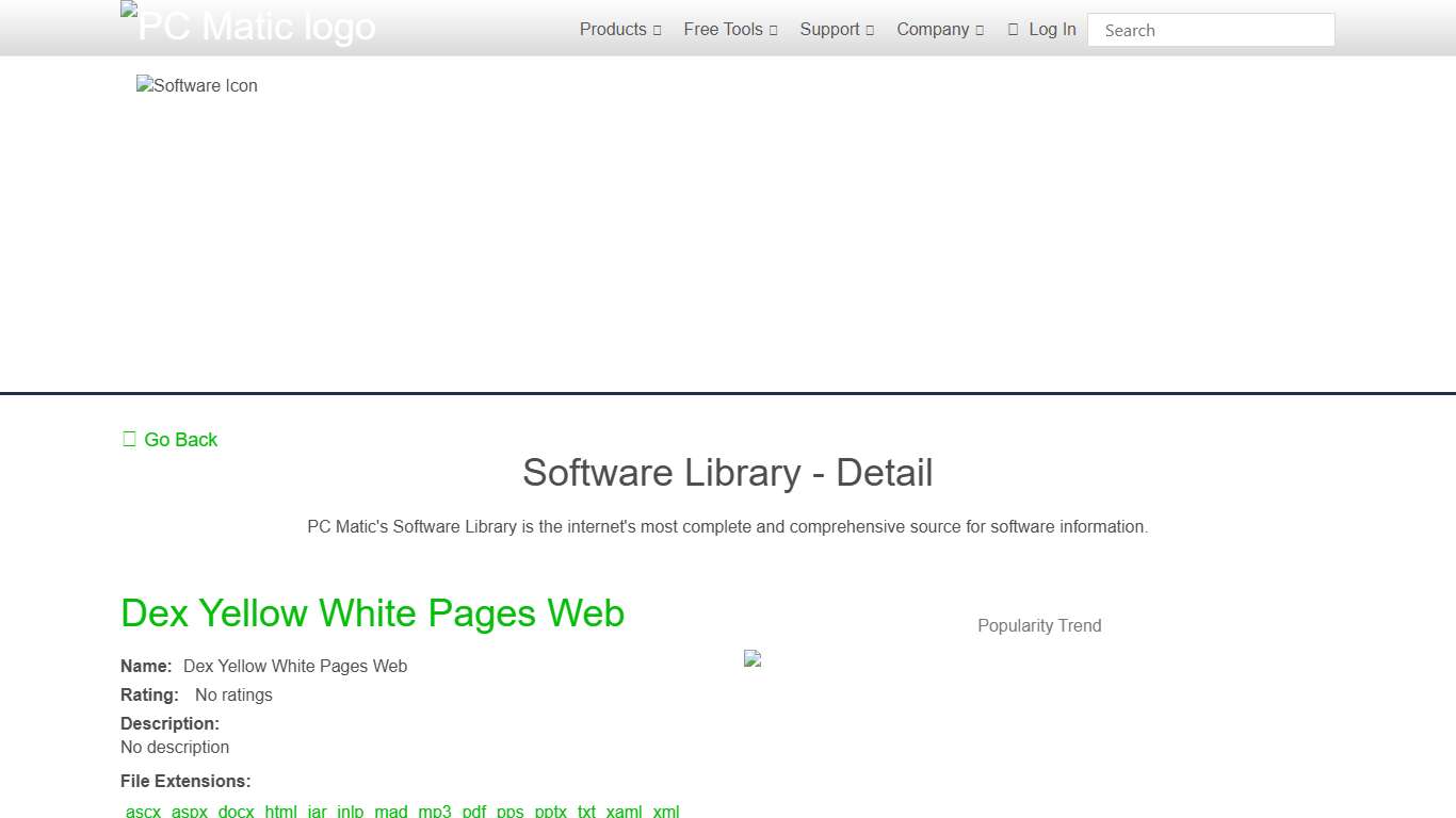 Details and Reviews for Dex Yellow White Pages Web - PC Matic Software Library